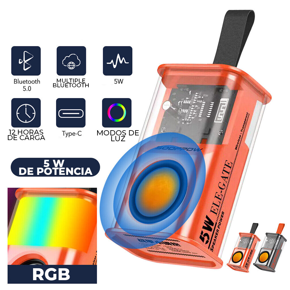 Altavoz de Música Inalámbrico 5.3 con Luz LED - Image 3