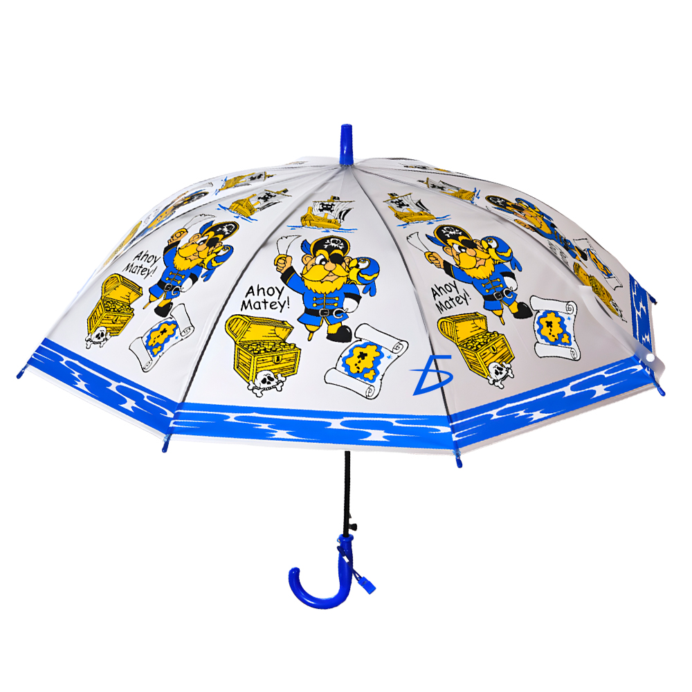 Paraguas Trasparente Impermeable con Diseño de Piratas Intrépidos - Image 2
