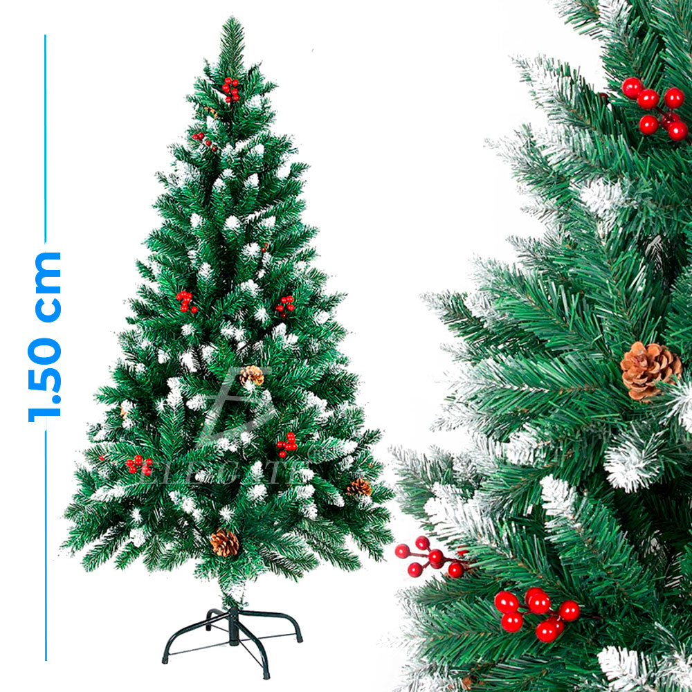 Árbol de Navidad Artificial de 150 cm con Efecto Nevado y Decoración Festiva: la Elegancia de la Navidad en tu Hogar - Image 3
