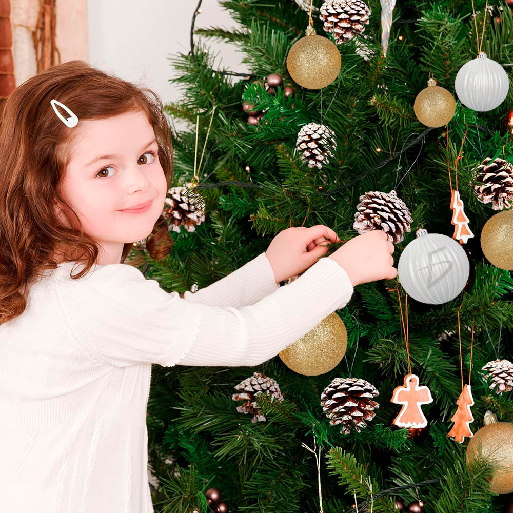 Conjunto de 24 Mini Adornos de Bola de Navidad - Elegancia Dorada y Plateada - Image 2