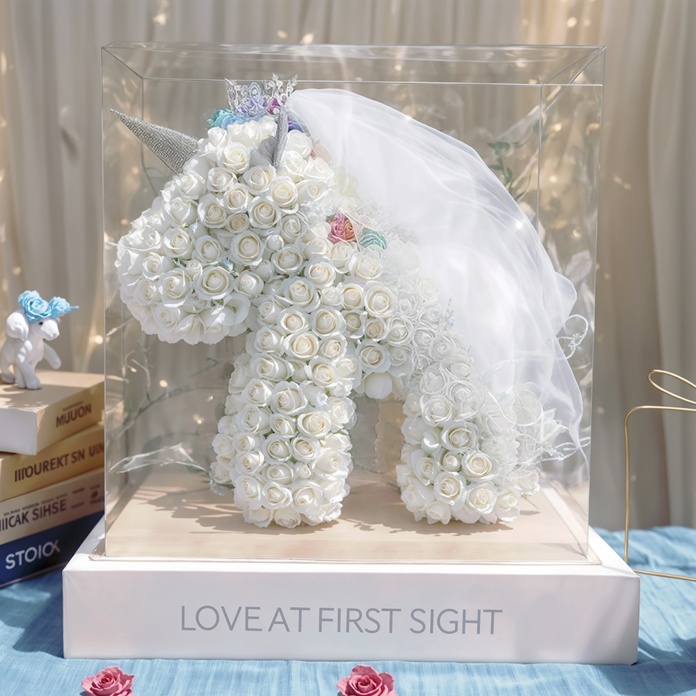 Flores Eternas de Unicornio y Rosas de Espuma de 40cm - Image 3