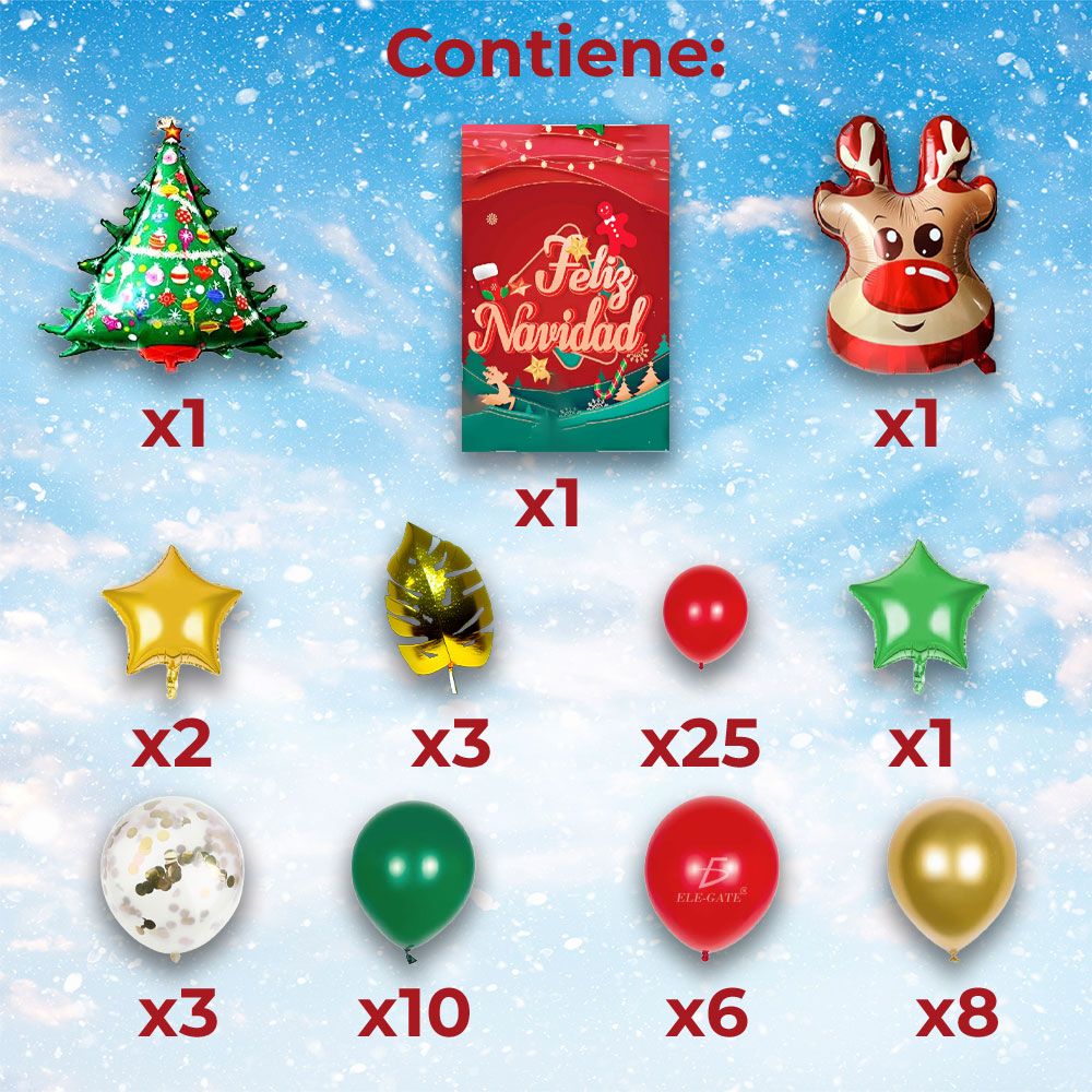 Kit Completo de Globos y Decoraciones para Fiestas de Navidad y Año Nuevo - Image 4