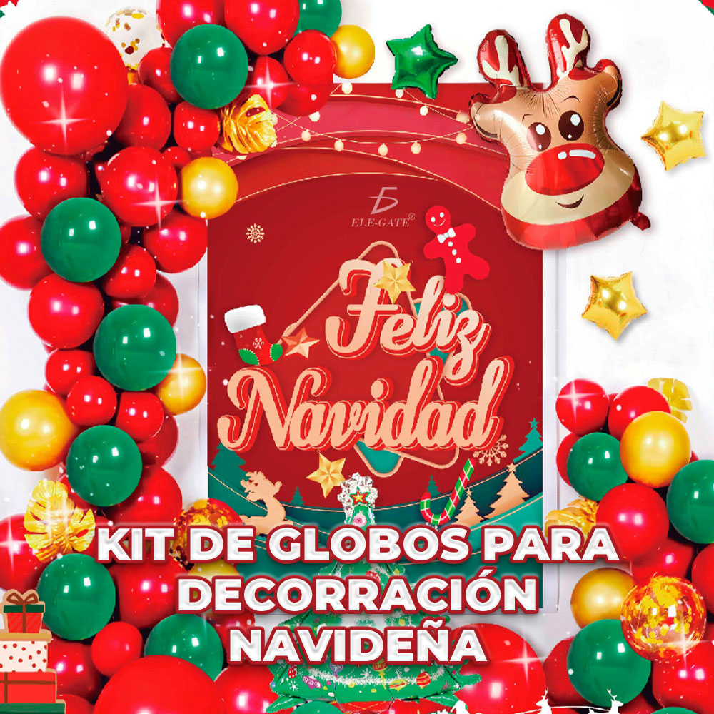 Kit Completo de Globos y Decoraciones para Fiestas de Navidad y Año Nuevo