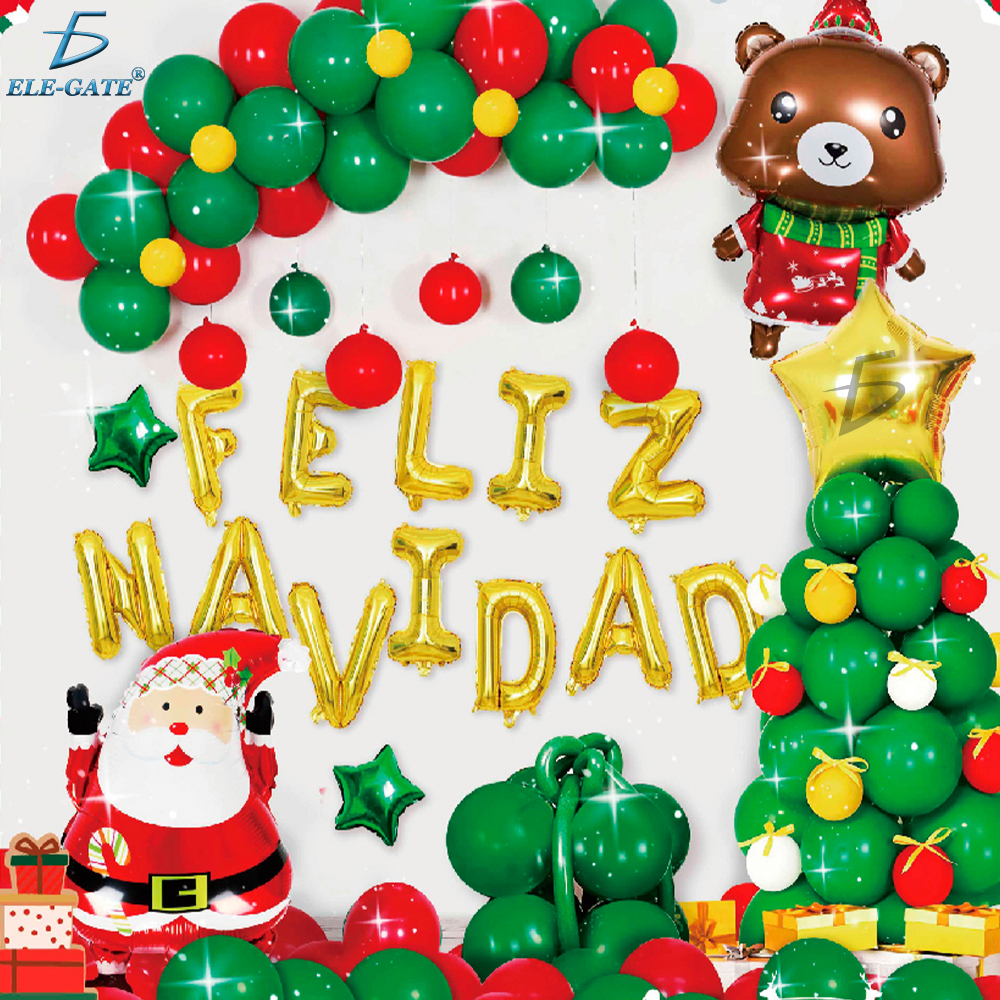 Set de Globos de Papel de Aluminio para Fiestas Navideñas - Santa y Más