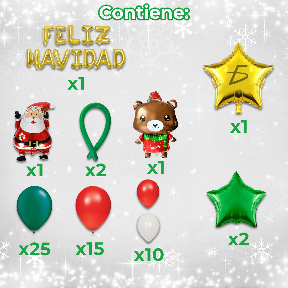 Set de Globos de Papel de Aluminio para Fiestas Navideñas - Santa y Más - Image 4