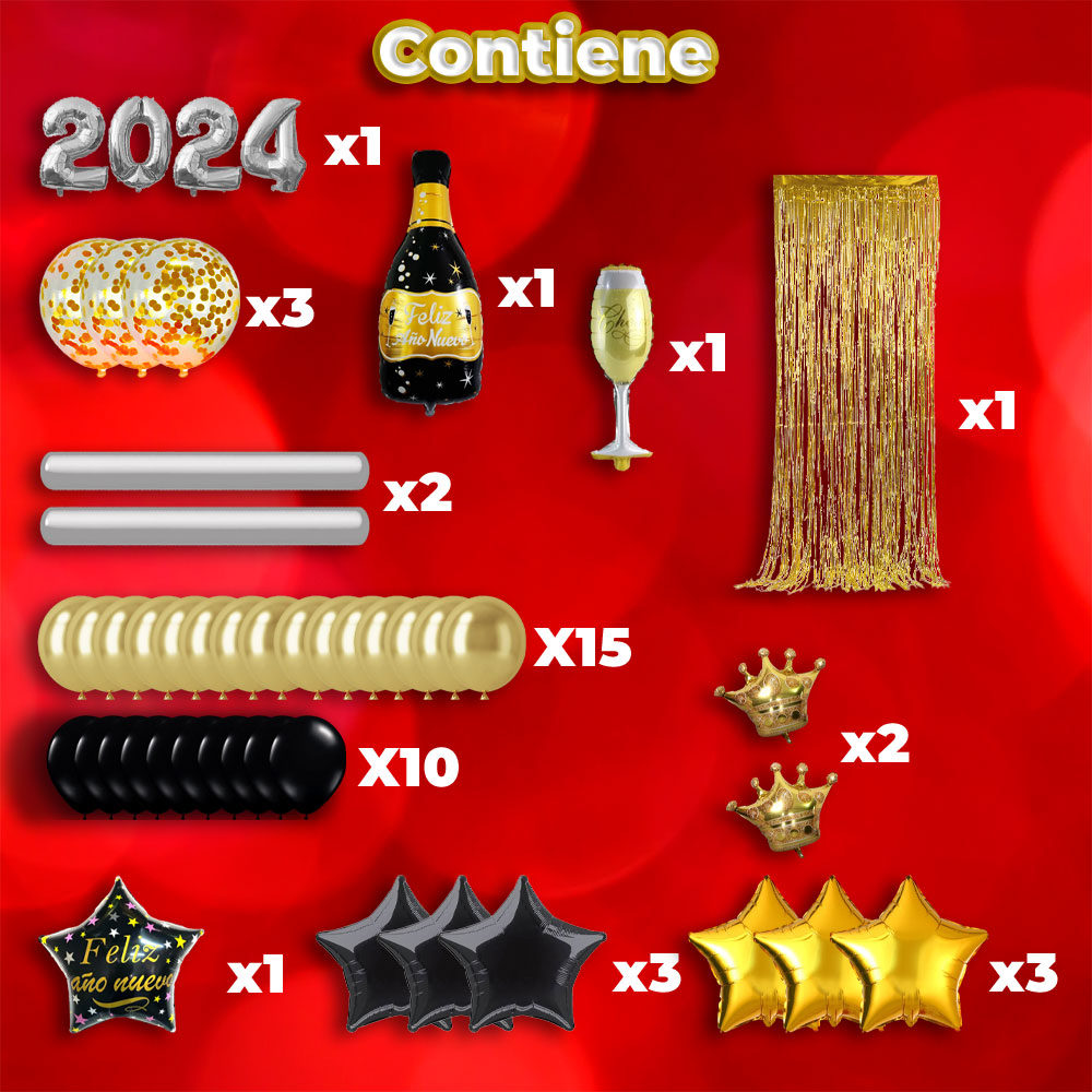 Kit de Globos para Fiestas de Año Nuevo 2024 - Image 2
