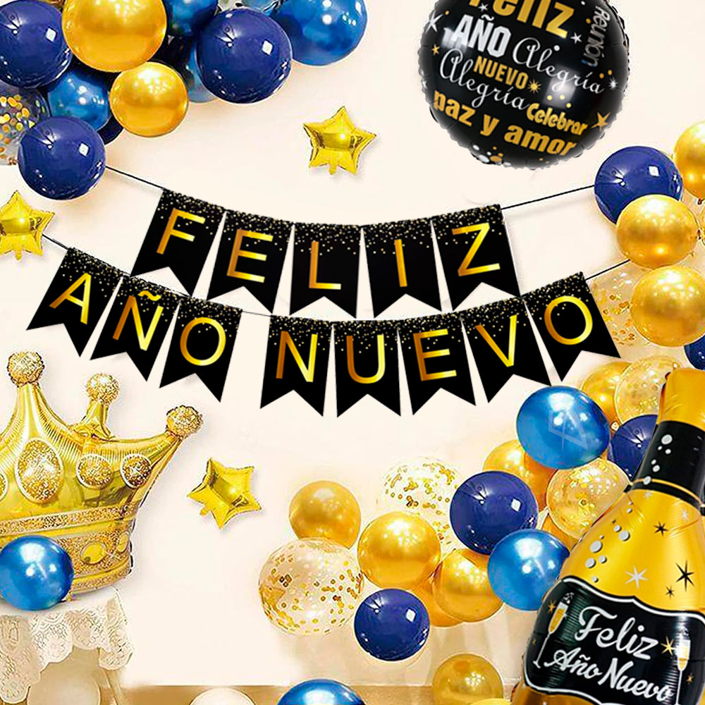 Globos de Champagne para Decoración de Año Nuevo - Dorado y Plata - Image 4