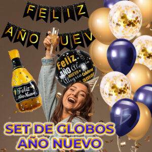 Globos de Champagne para Decoración de Año Nuevo - Dorado y Plata