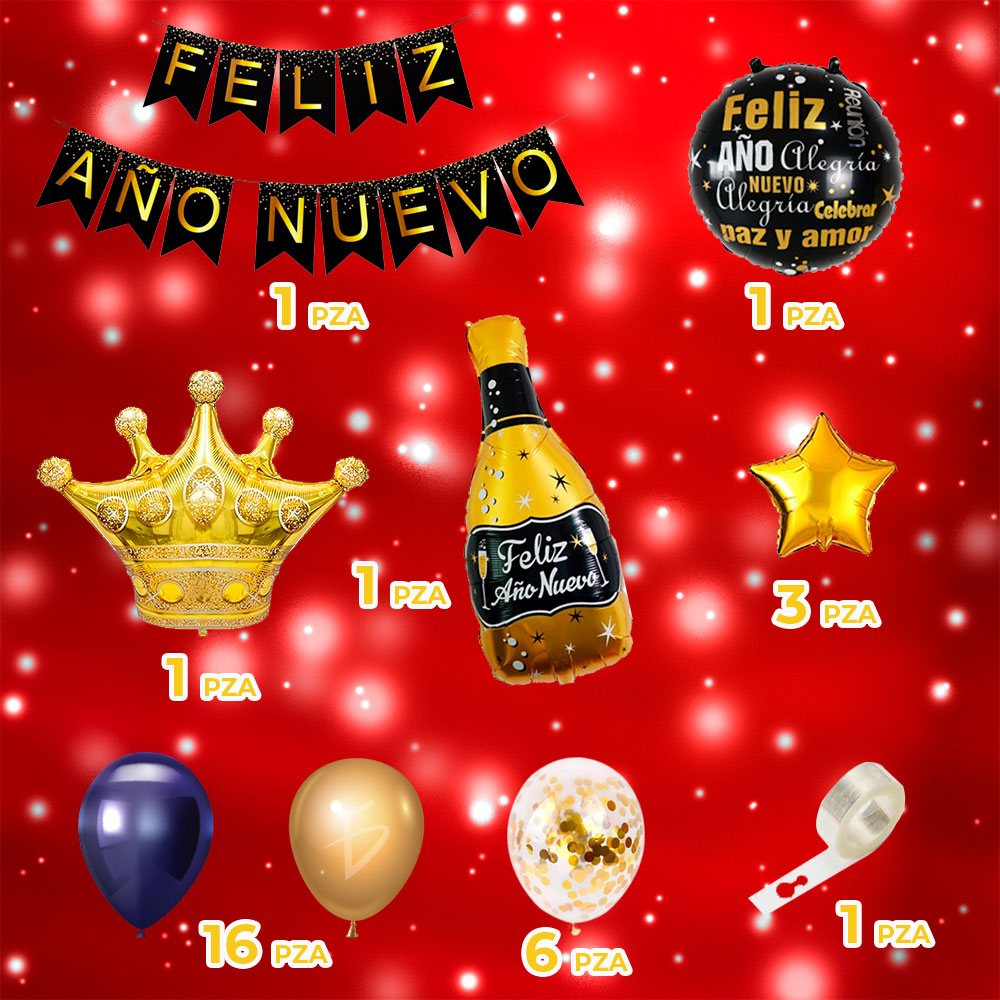 Globos de Champagne para Decoración de Año Nuevo - Dorado y Plata - Image 2