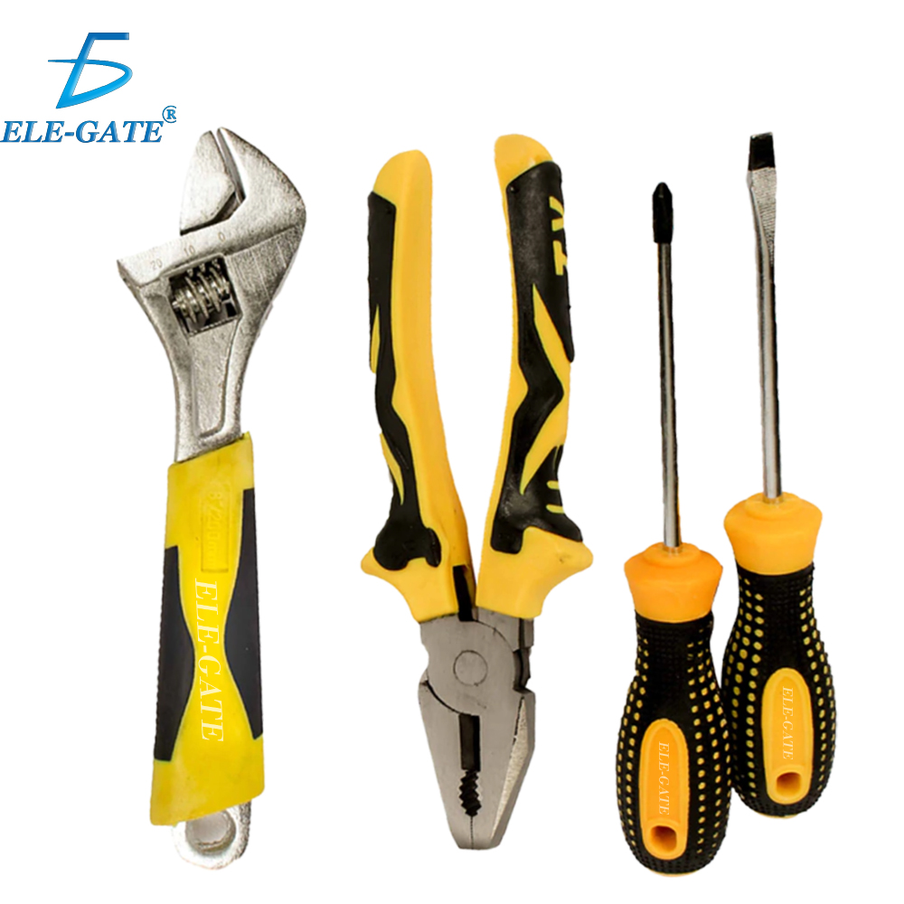 Juego de Herramientas 4 en 1: Desarmadores, Pinzas y Llave Inglesa