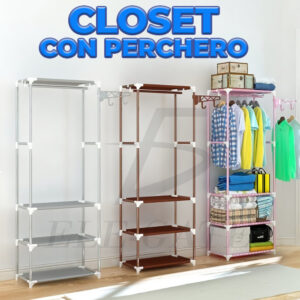 Armario Independiente con Estantes para Ropa Armable