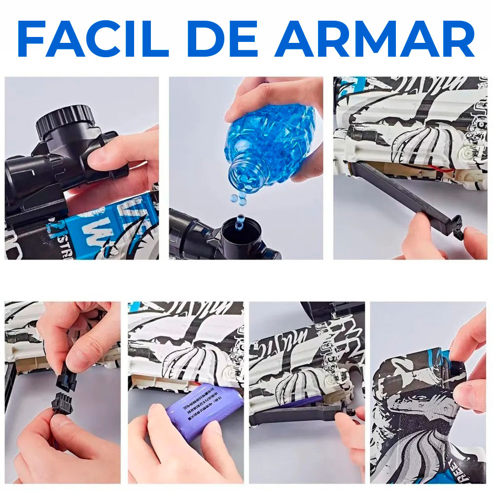 Pistola M416 con balas de hidrogel de Juguete de Equipo de Tiro de Combate con 20.000 rondas Y Gafas - Image 5