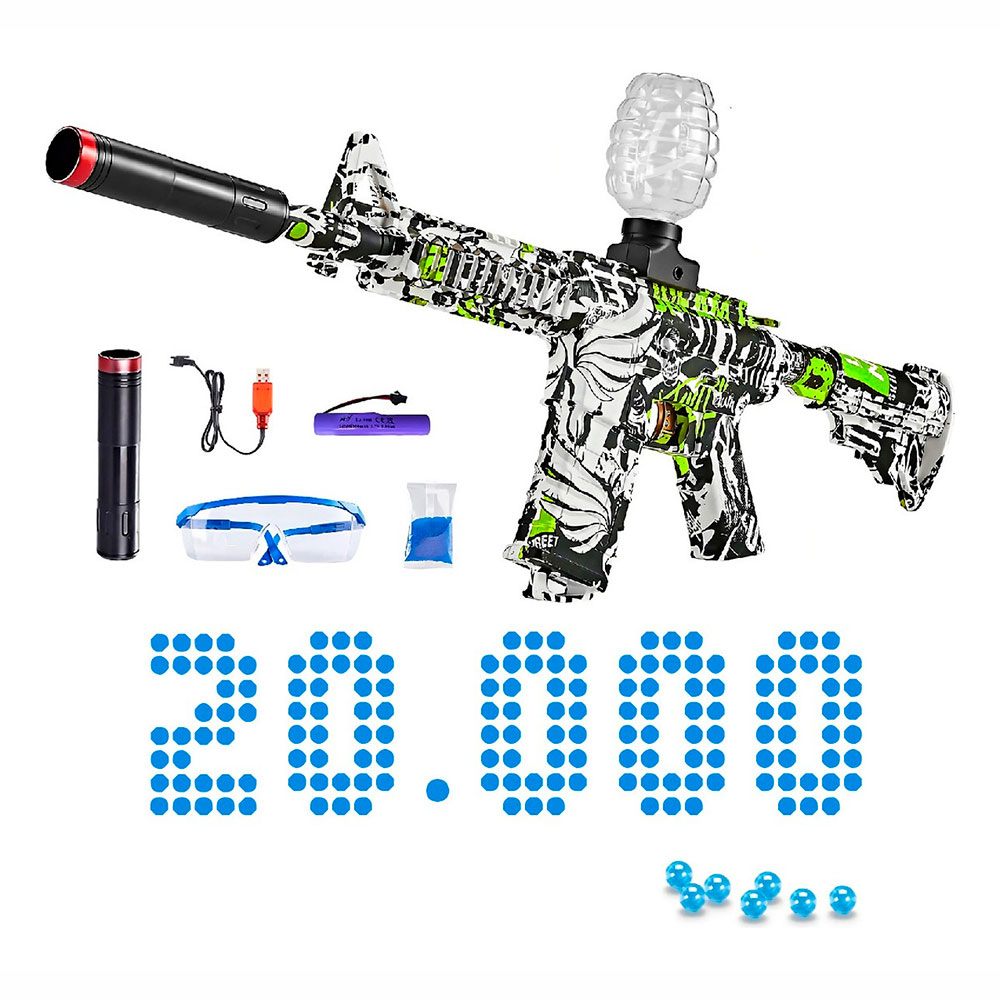 Pistola M416 con balas de hidrogel de Juguete de Equipo de Tiro de Combate con 20.000 rondas Y Gafas - Image 3