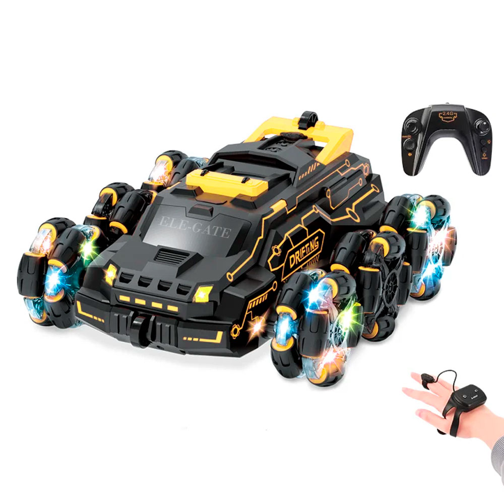 Coche Todoterreno RC Controlado por Reloj y Mando a Distancia: ¡Emoción Doble!