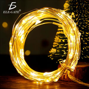 Cadena LED de alambre de cobre Luces Navideñas Miniatura - Adorno Festivo para Árboles y Fiestas"