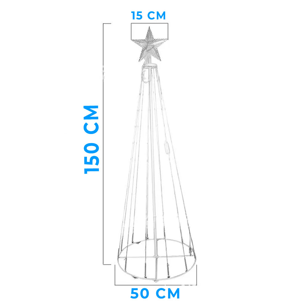 Árbol de Navidad Artificial Preiluminado de 150 cm con Luces RGB y Control por Aplicación: ¡Crea un Espectáculo de Luces Personalizado! - Image 5