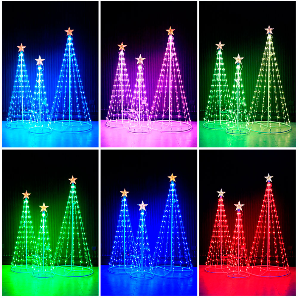 Árbol de Navidad Artificial Preiluminado de 150 cm con Luces RGB y Control por Aplicación: ¡Crea un Espectáculo de Luces Personalizado! - Image 3