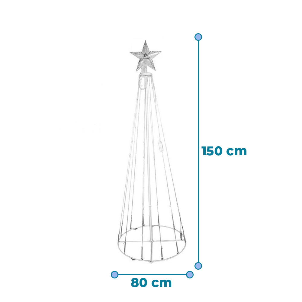 Árbol de Navidad Artificial de 150 cm con Luces Preiluminadas: Elegancia Navideña para tu Hogar. - Image 5