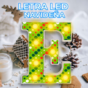 Elegante Letra Luminosa E para una Decoración Navideña Encantadora