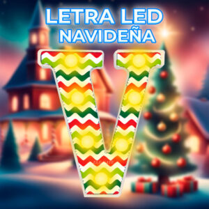 Letra V Navideña- Elegante Decoración Festiva para tu Hogar