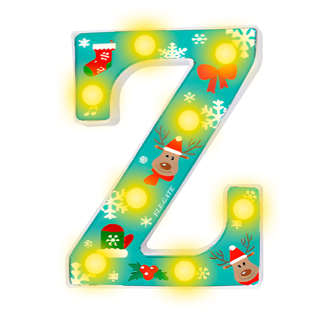 Letra Z con Diseño Navideño en Varios Colores