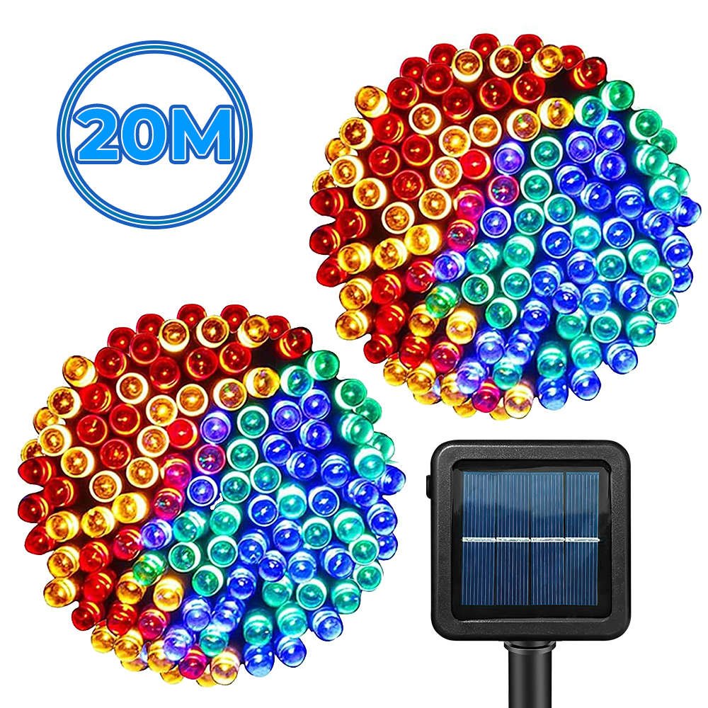 Guirnalda Solar de 20 Metros con 200 Luces LED RGB - Image 3