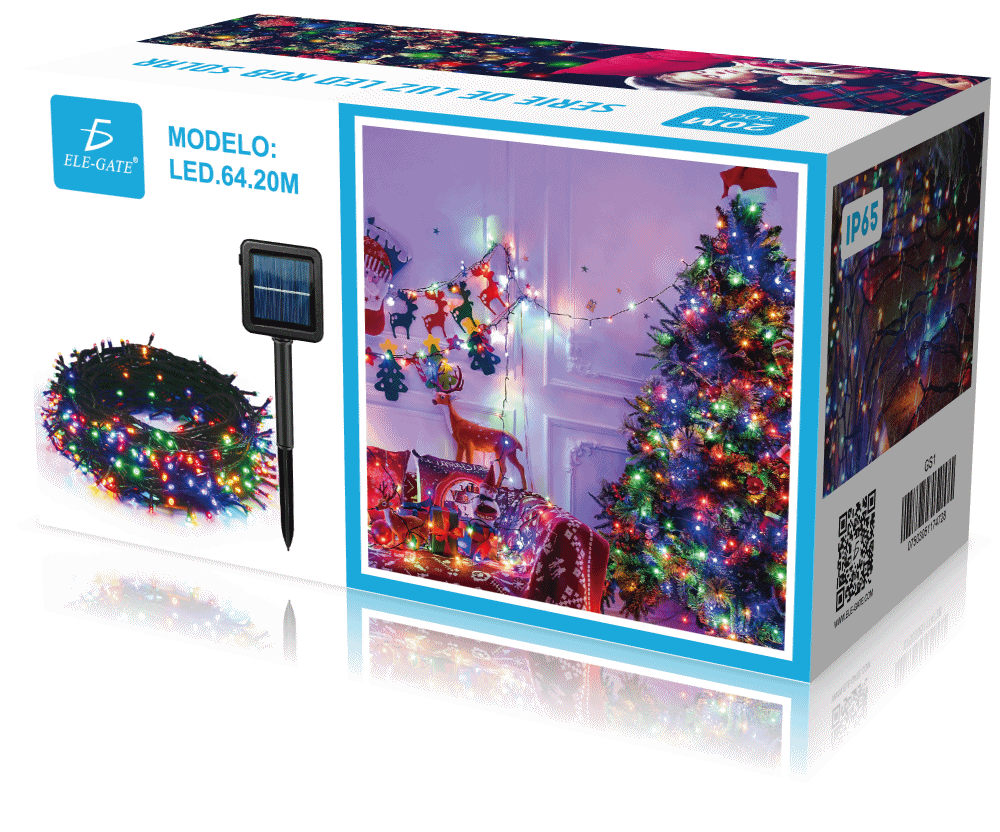 Guirnalda Solar de 20 Metros con 200 Luces LED RGB - Image 4