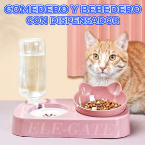 Comedero y Bebedero con Dispensador de Agua
