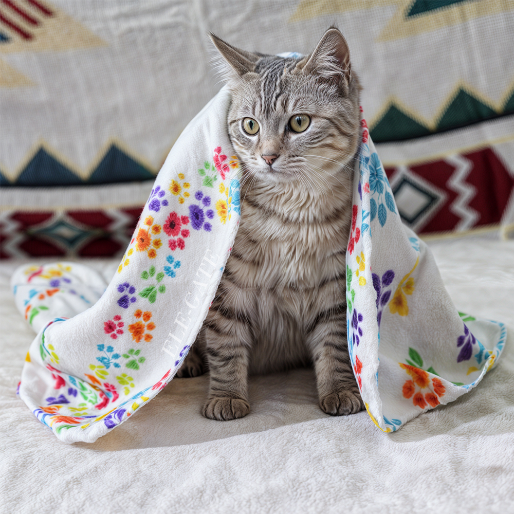 Frazada de Algodón con Diseños de Huellitas