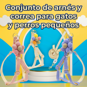 Correa y Arnés para Gatos y Perros Pequeños