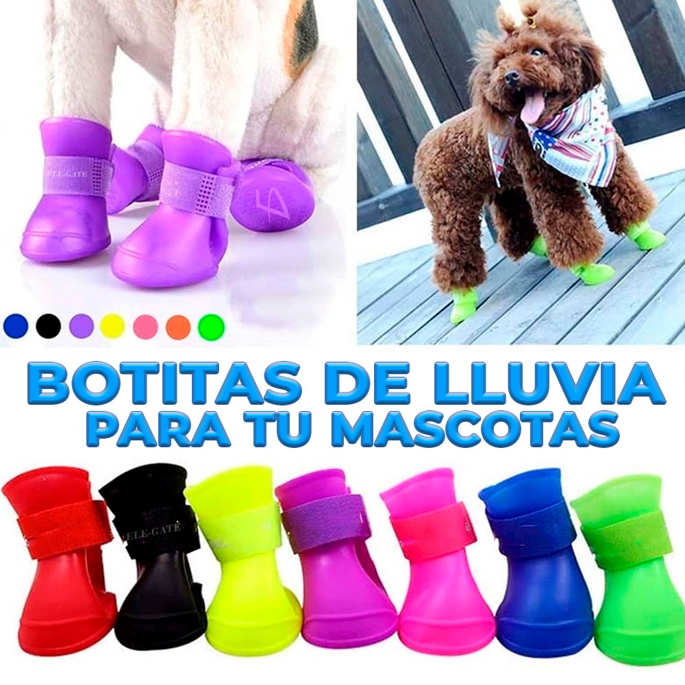 Botas de Lluvia para Mascotas - Zapatos de PVC para Protección de Patas