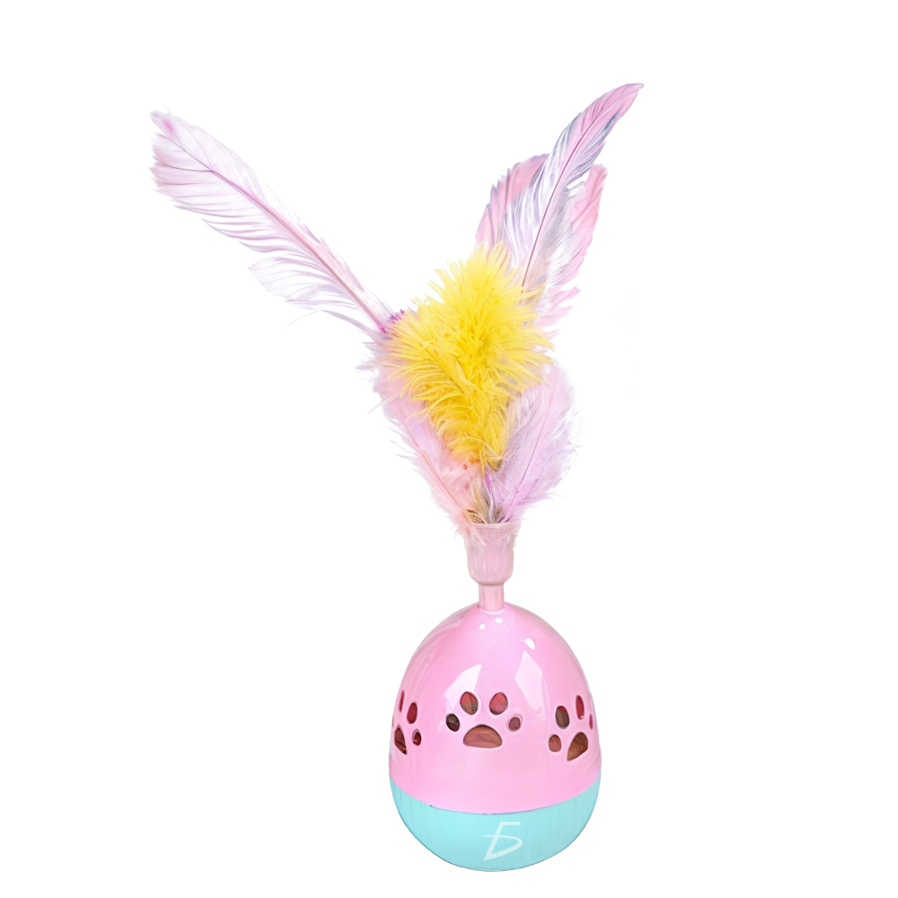 Juguete en Forma de Huevo con Plumas para Gato - Image 3