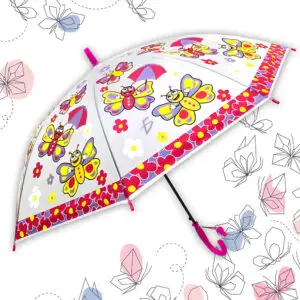 Paraguas con Protección UV y Tela Repelente al Agua con Diseño de Mariposas