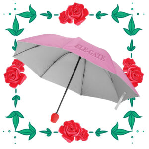 Paraguas Abatible con Mango en Forma de Flor y Estuche Plastico