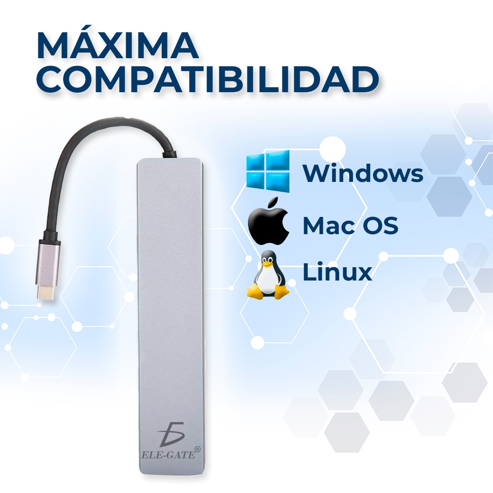 Hub USB 3.0 de Alta Velocidad con 8 Puertos y Salida Tipo C - Image 3