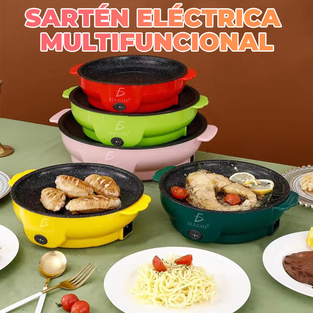 Sarten- Parrilla Electrico de Teflón Antiadherente Portatil 450w - Image 4