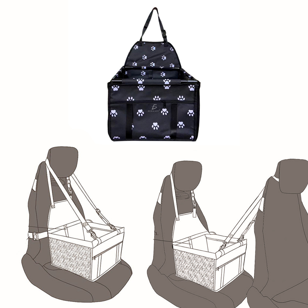 Asiento de Coche para Mascotas con Cinturón de Seguridad Resistente al Agua y Plegable - Image 4