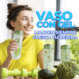 Vaso Térmico con Diseño Divertido de Aguacate - Capacidad de 500ml con Enfriador de Hidrogel