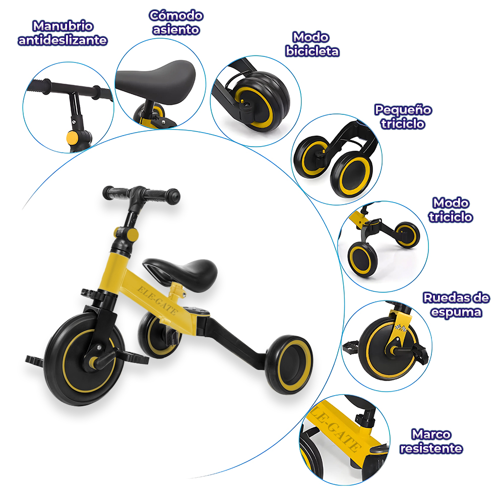 Triciclo 3 en 1 Ideal para que tu Pequeño Adquiera Equilibrio y Domine la Bicicleta - Image 3