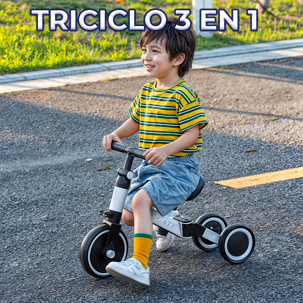 Triciclo 3 en 1 Ideal para que tu Pequeño Adquiera Equilibrio y Domine la Bicicleta
