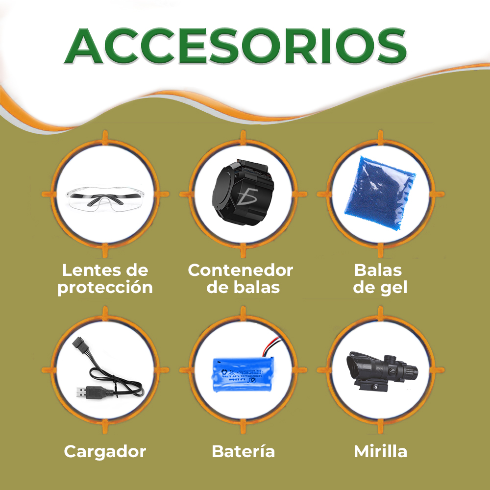 Pistola Automático de Hidrogel con modo Ráfaga y Pila Recargable - Image 6