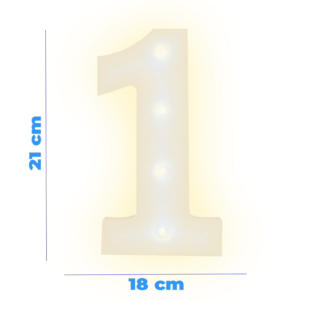 Letrero de luces LED con número 1 - Image 3