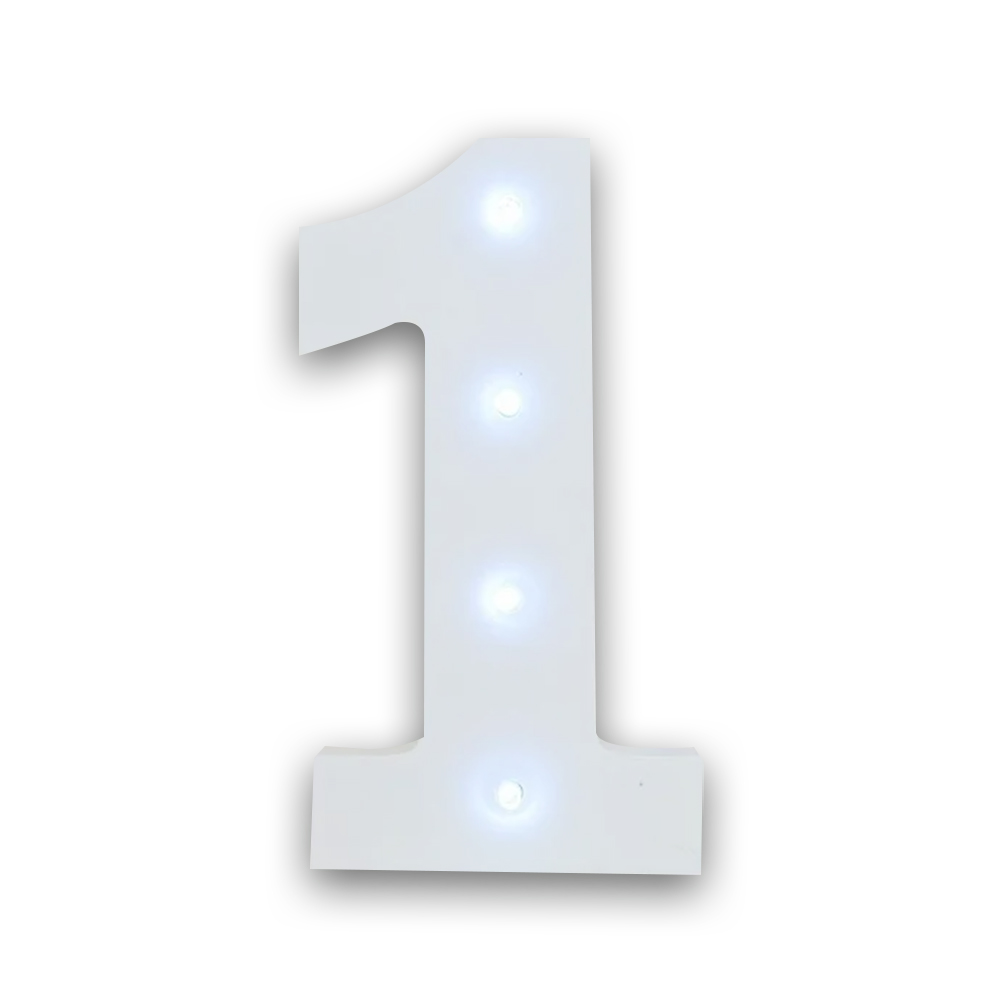 Letrero de luces LED con número 1 - Image 2