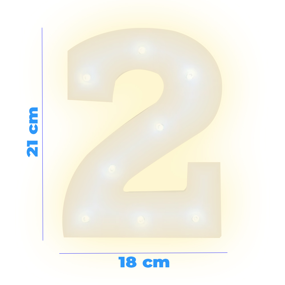 Numero 2 de Luz Led Luz Cálida - Image 3