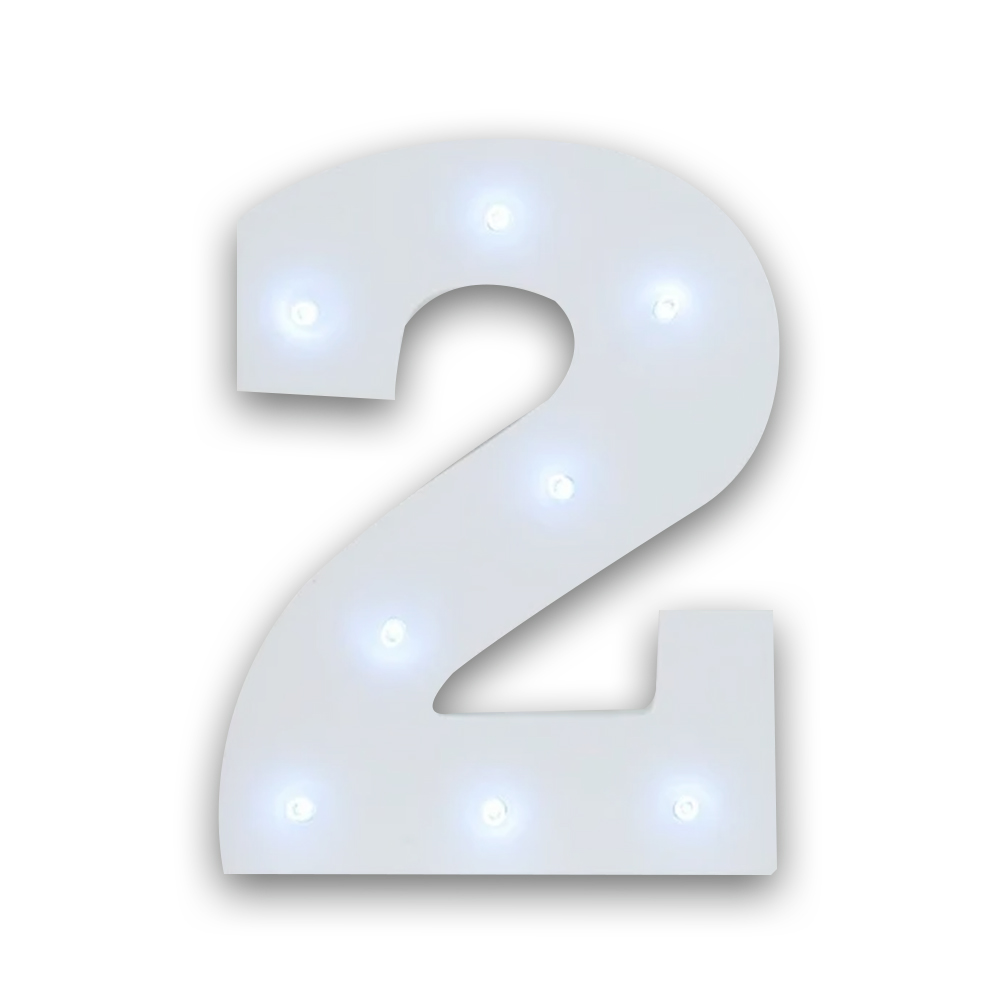 Numero 2 de Luz Led Luz Cálida - Image 2