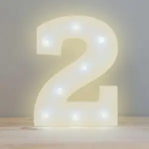 Numero 2 de Luz Led Luz Cálida