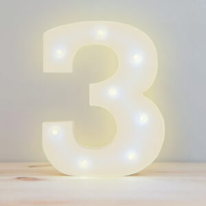 Numero 3 de Luz Led Luz Cálida