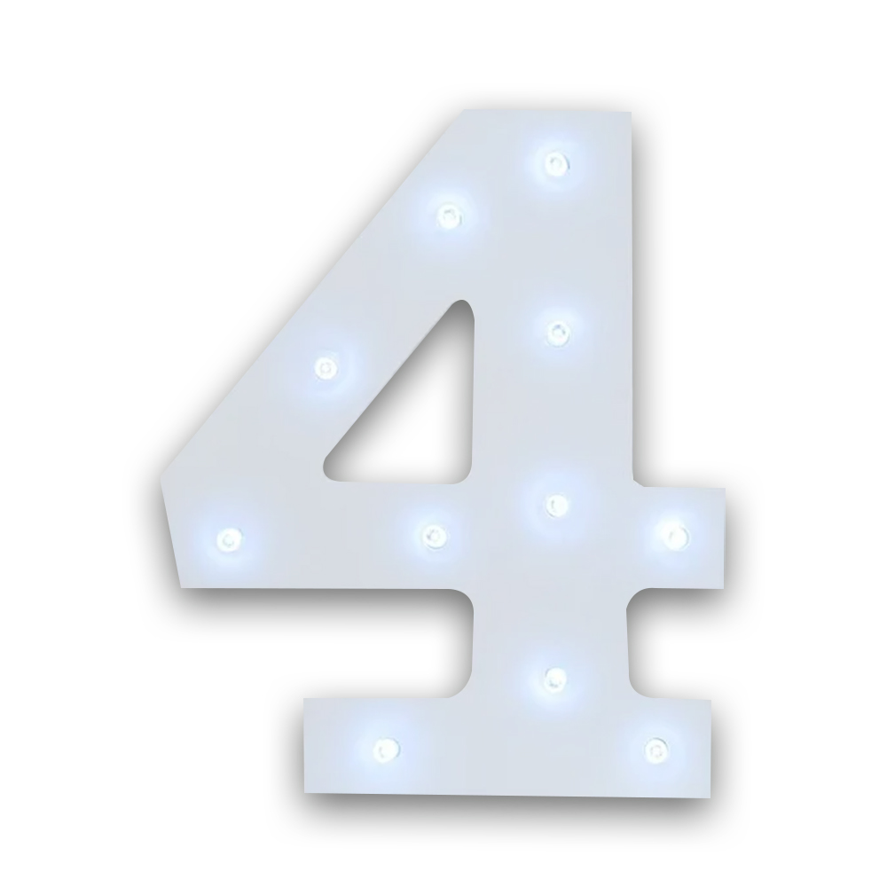 Numero 4 en 3D de Luz Led Luz Cálida. - Image 2