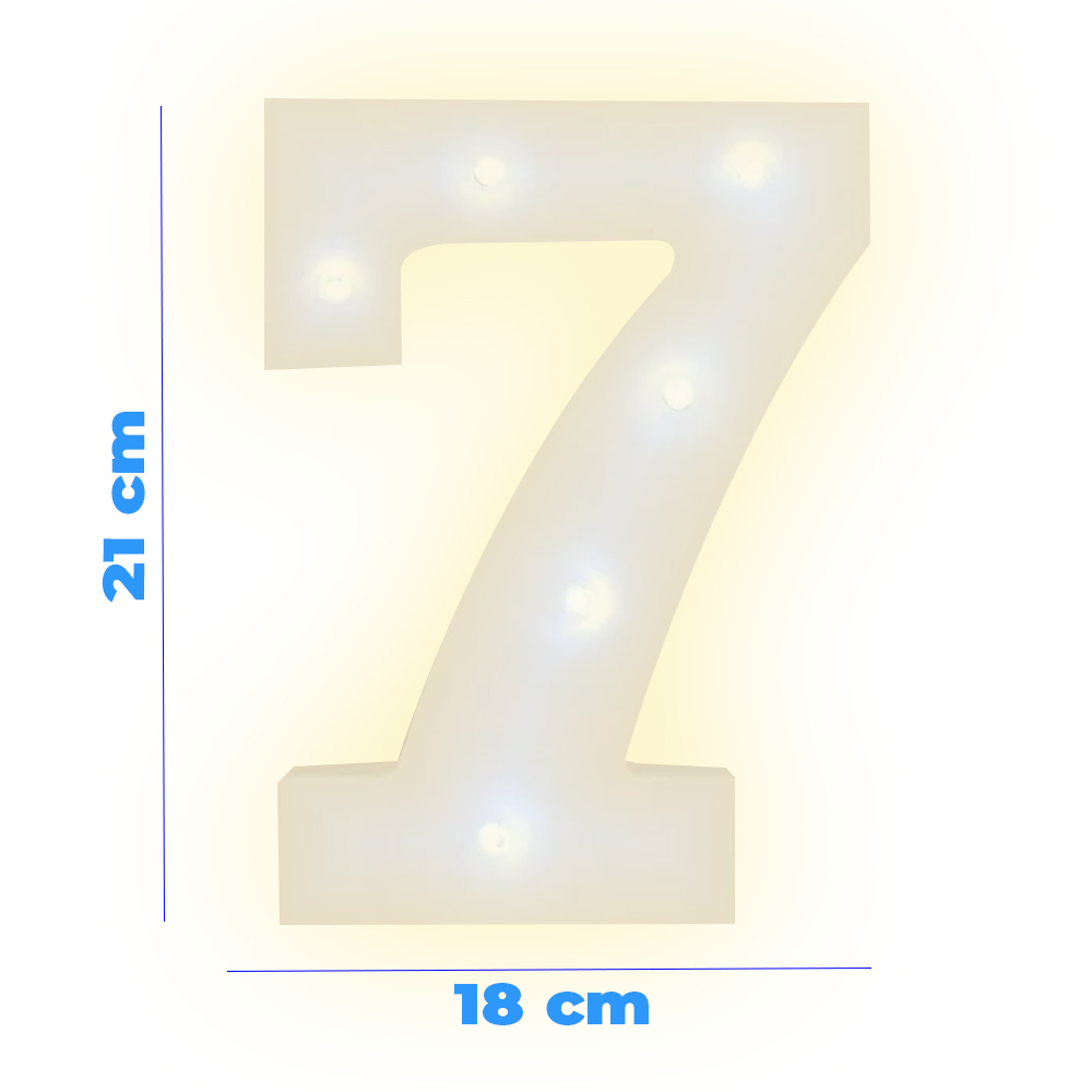 Numero 7 en 3D de Luz Led Luz Cálida. - Image 3