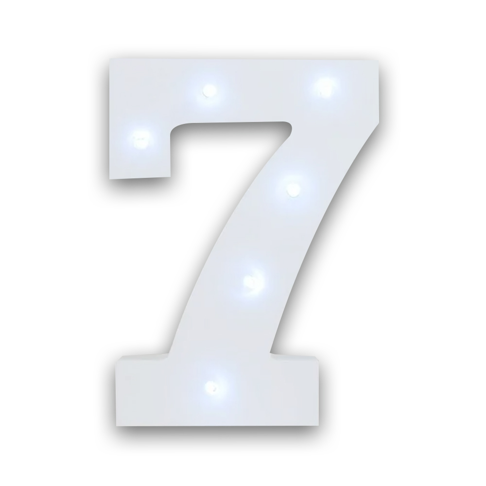 Numero 7 en 3D de Luz Led Luz Cálida. - Image 2